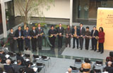 (From left): Ms. Lina Yan, Prof. Ambrose King, Prof. Ma Lin, Dr. Edgar Cheng, Prof. Arthur K.C. Li, Dr. Alice Lam, Prof. Lawrence J. Lau, Prof. Charles K. Kao, Dr. J.S. Lee, Mr. Chien Li, Prof. Jenny So, Dr. Chen Fong-ching, and Prof. Wu Weishan